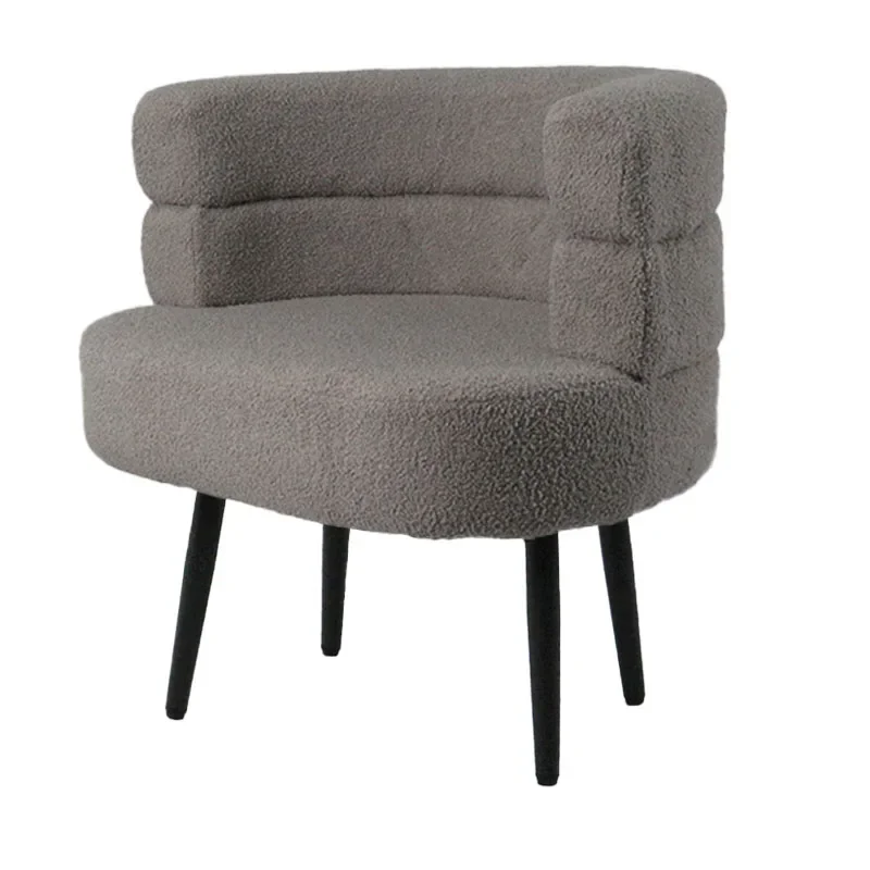 

2026 Mid Leisure Style Lounge Lambs Wool Accent Chair Single Seater Fabric Sofa Living Room Hand Chair With Metal Leg