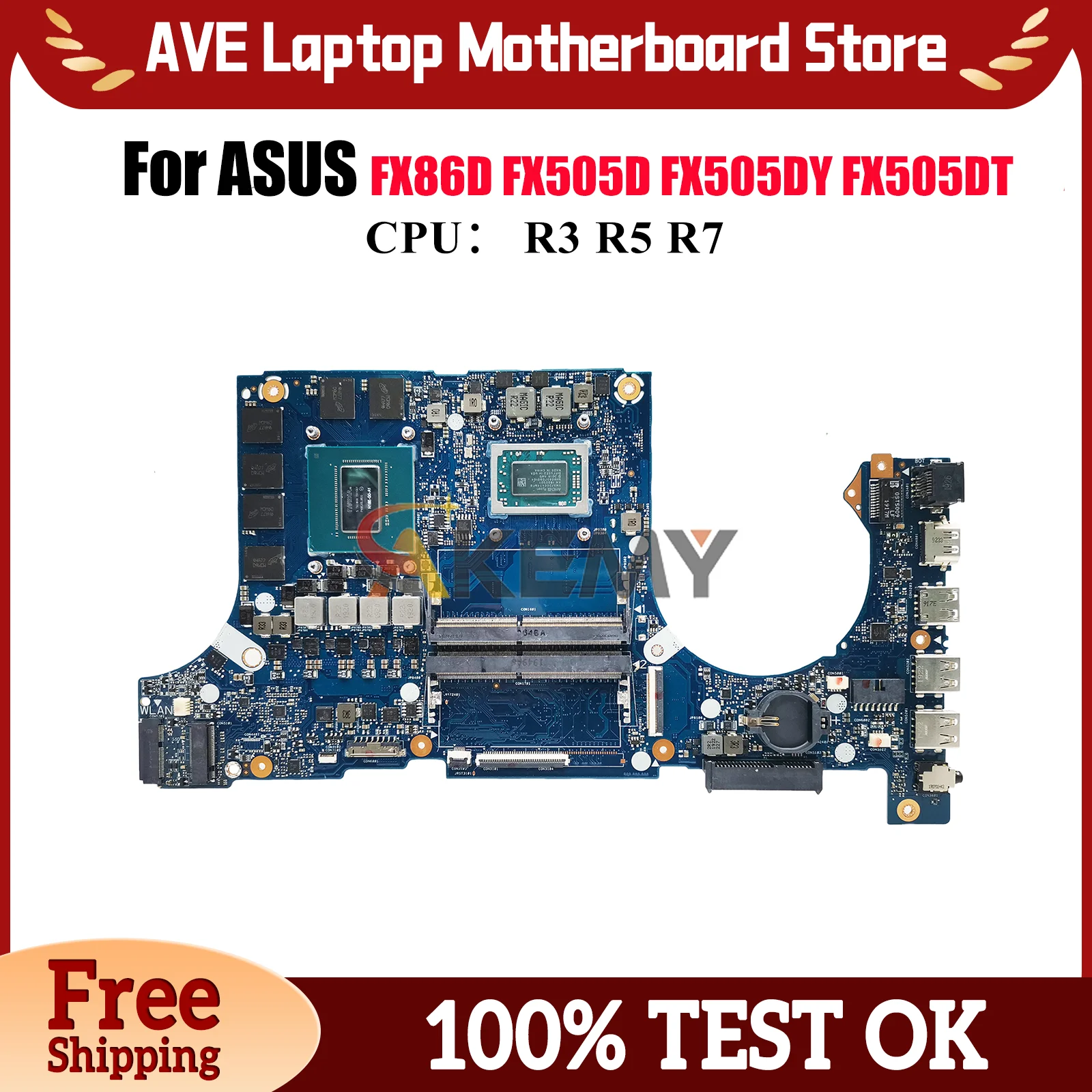 

FX505DU Материнская плата для ноутбука ASUS TUF Gaming FX505GV FX505GU FX505GM FX86FE FX505 FX86FD Материнская плата для ноутбука с процессором R3 R5 R7