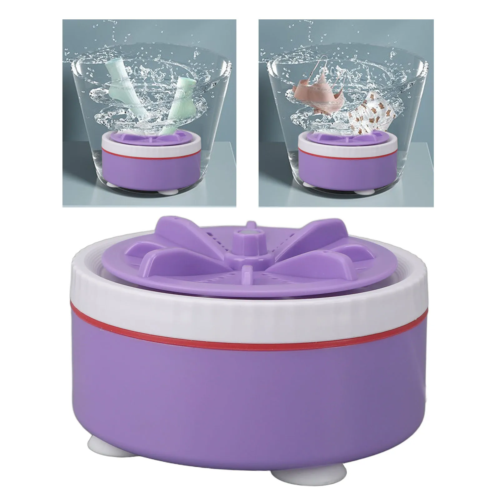 Mini Turbo Washing Machine Timed Adjustable Multifunction USB Powered Portable Mini Turbo Washer for Small Clothes Dish Washing
