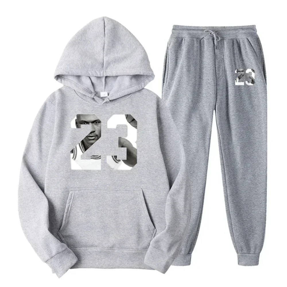 Men\'s and women\'s hoodie and sweatpants set, hoodie and sweatpants, sporty, trendy, autumn and winter, brand new, 2-piece set