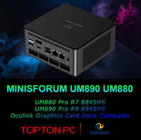 MINISFORUM UM890 UM880 Pro Mini PC AMD Ryzen 9 8945HS 2xUSB4(PD 8K)|1xHDMI|1xDP 4*Outputs 2x RJ45 BT5.2 4xUSB3.2 Micro Computer