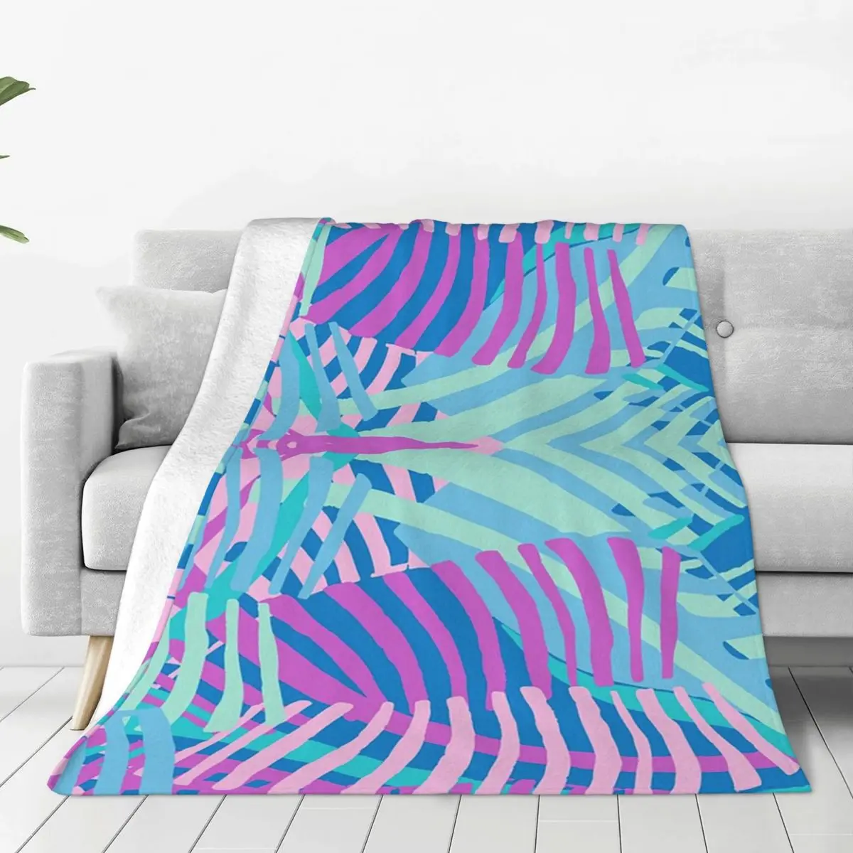 Sound Vibrations,Lilac-turquoise Version Blankets Fleece Sofa Throw Blankets For Couch Bedding Office Throws Bedspread Quilt