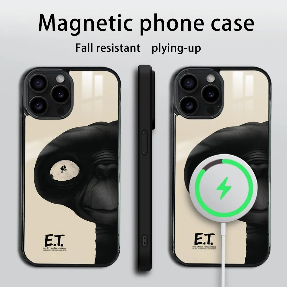 E.T. the Extra-Terrestrial Phone Case For iPhone 16 15 14 13 12 11 Pro Max Plus Mini Magsafe Mirror Wireless Magnetic Cover