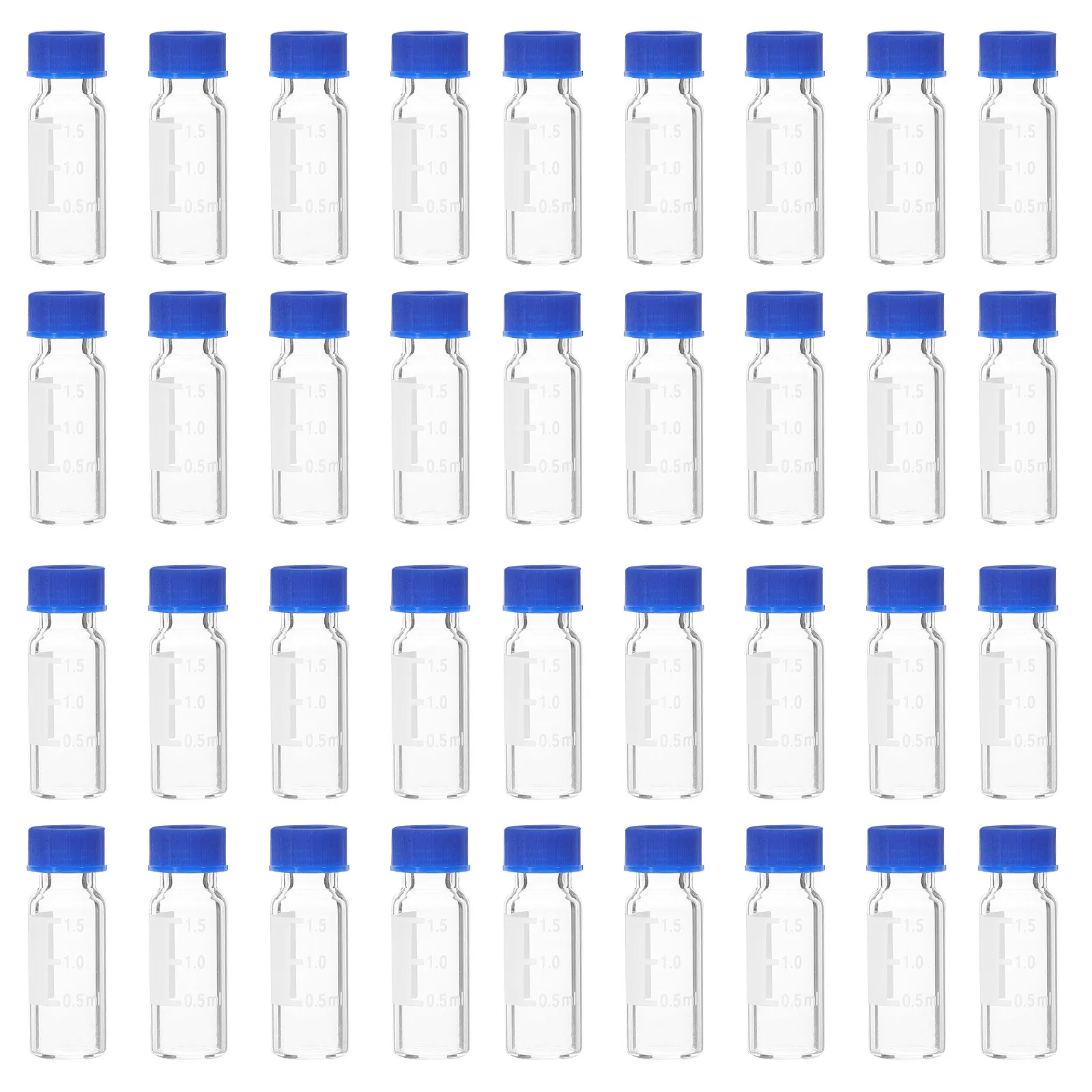 

100 шт. пробирок для отбора проб, стеклянные бутылки с герметичными крышками, прозрачные маленькие стеклянные бутылки, лабораторные пробирки со стабильным дном и крышками