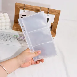 A6 suporte de arquivo transparente notebook 6 buracos folha solta diy saco de documentos fichário anéis pvc armazenamento encadernação