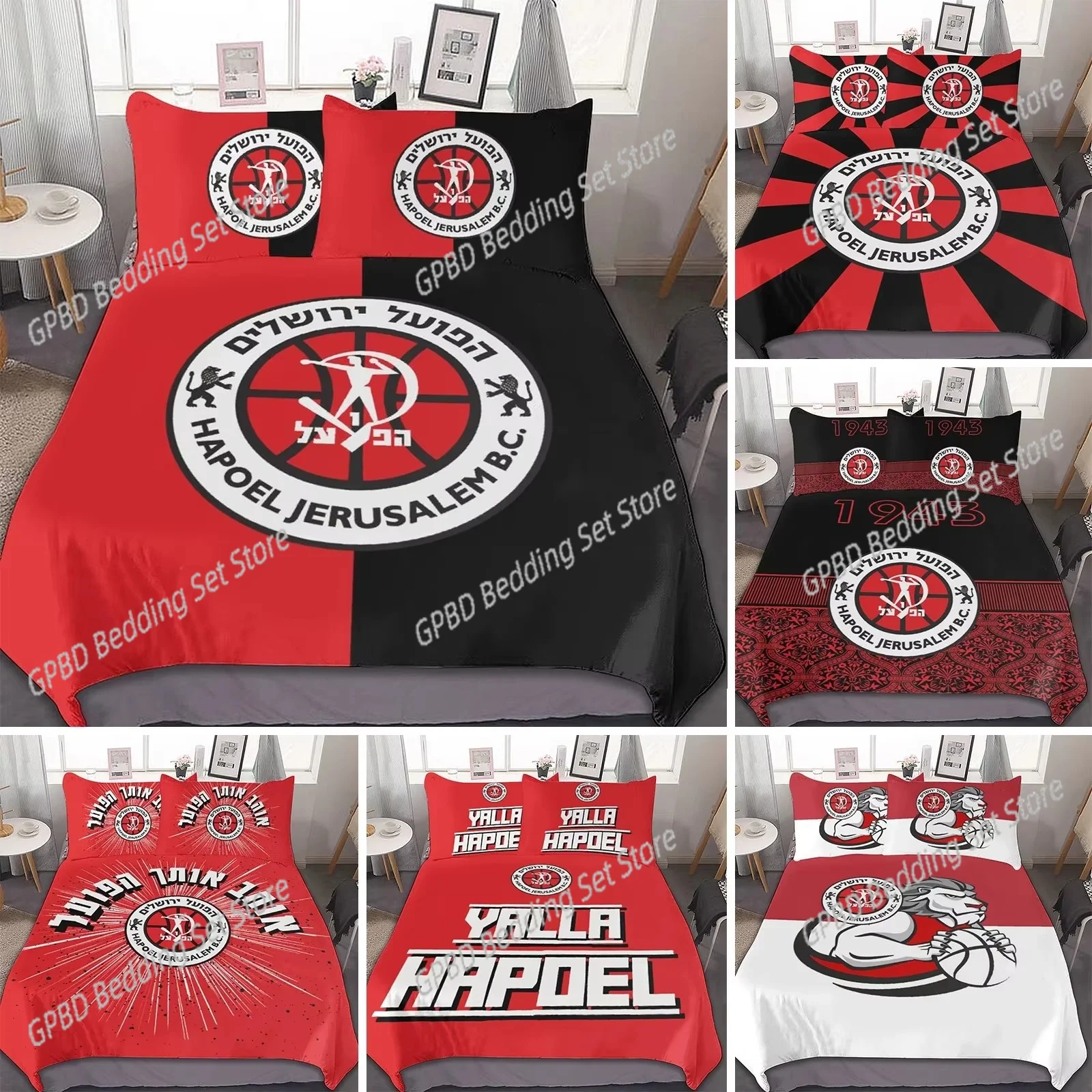 

3D Printed Hapoel Jerusalem Bc Bedding Set Pillowcase Duvet Cover Double Twin Full Queen King Adult Kids Bedclothes Quilt Cover