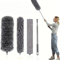 Electrostatic Dust Duster Retractable Long Pole Chenille Lightweight Household Fan Window Sill Cleaning Household Cleaning Tool
