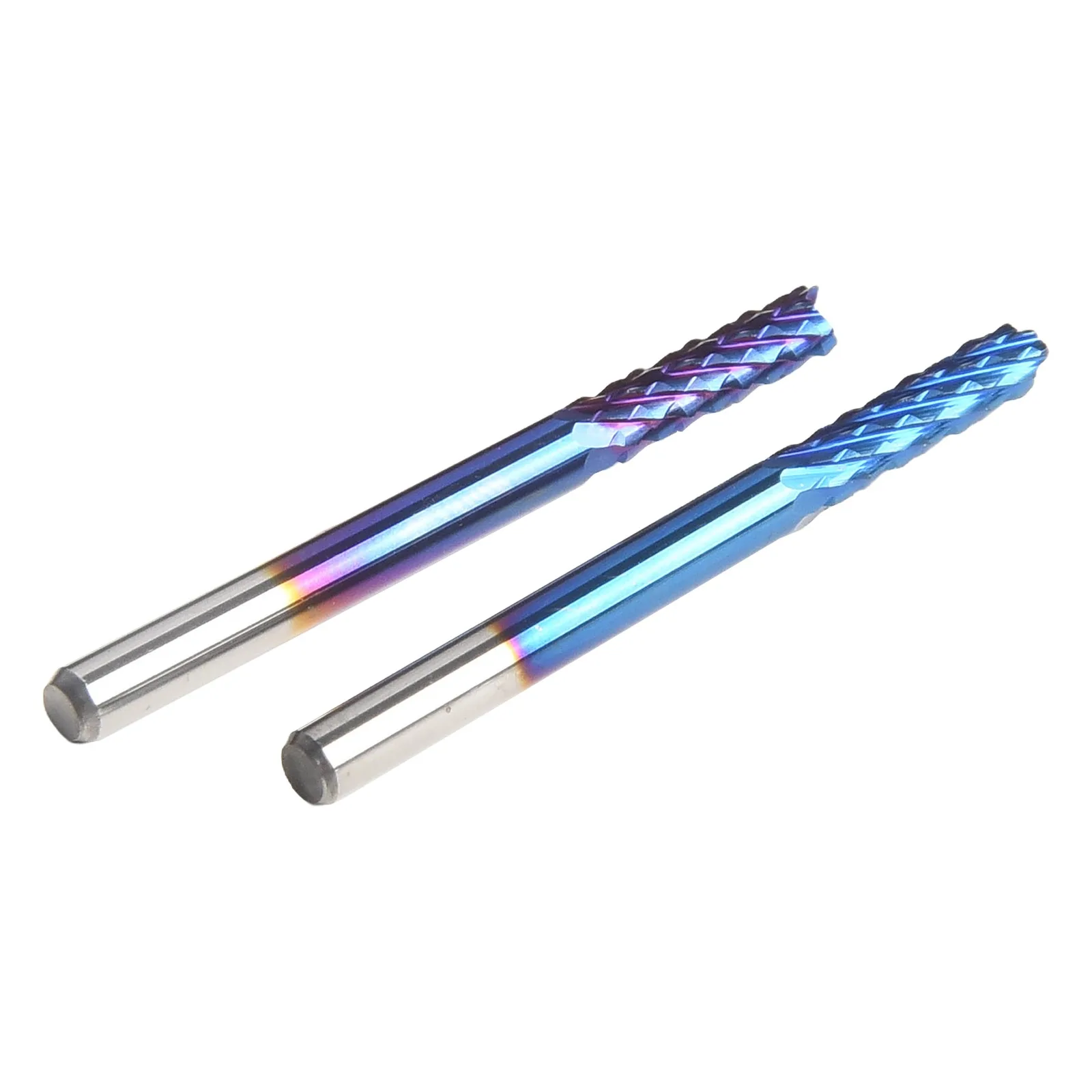 

Эффективная твердосплавная фреза, 10 шт., синяя концевая фреза, гравировальная фреза для печатных плат с ЧПУ, идеально подходит для нержавеющей стали