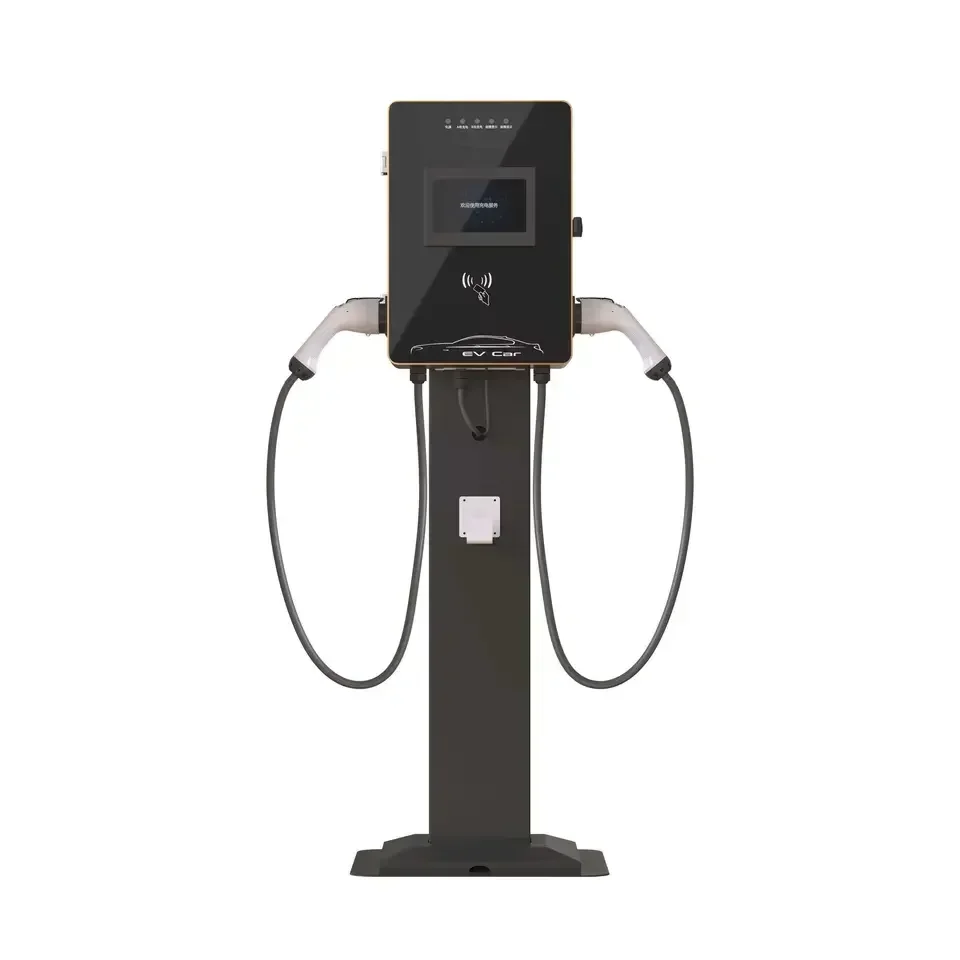 Type2 Double Plug Total 22kw 3 Phase Level 2 IEC62196 32a Floor-Mounted Fast Charger EV Charging Station for Commercial  or Home