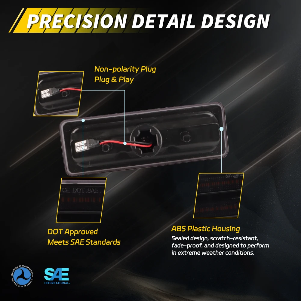 2 قطعة المصد الأمامي الجانب ماركر ضوء بدوره مصباح إشارة عاكس الحاجز ضوء ث/LED ل 1978 1979 1980 1981 شيفروليه كامارو Z28