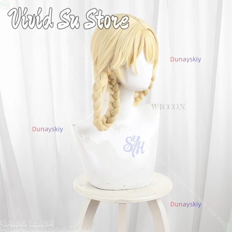 Jahoda تأثيري لعبة Genshin تأثير أنيمي كوسبريف كاواي ضفائر مزدوجة شعر مستعار مقاومة للحرارة الاصطناعية الشعر هالوين لعب الأدوار #5