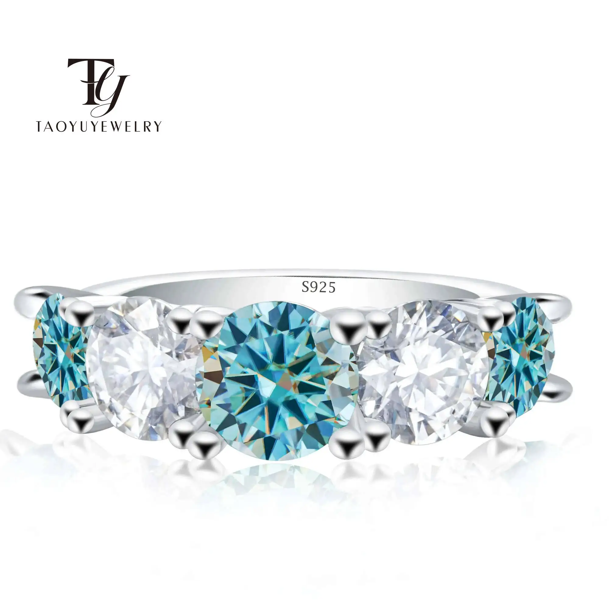 Classic 100% 925 Sterling Silver 3.6 Carat Full Moissanite Rings For Women 18K White Gold Color Engagement Wedding Fine Jewelry