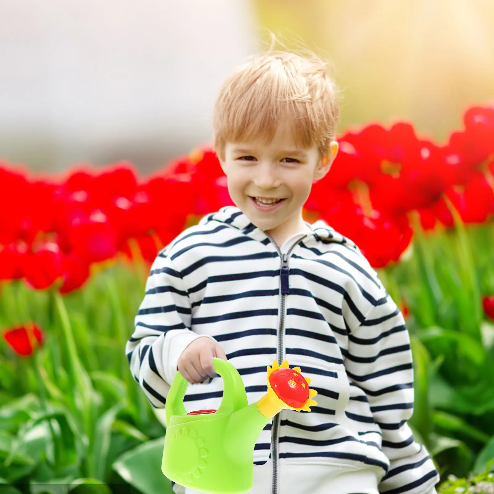3Pcs 7.3x5.5x2.75 Inch Kids Watering Can Vibrant Plastic Garden Bath Tool Easy Grip Large Opening Multi Function Household