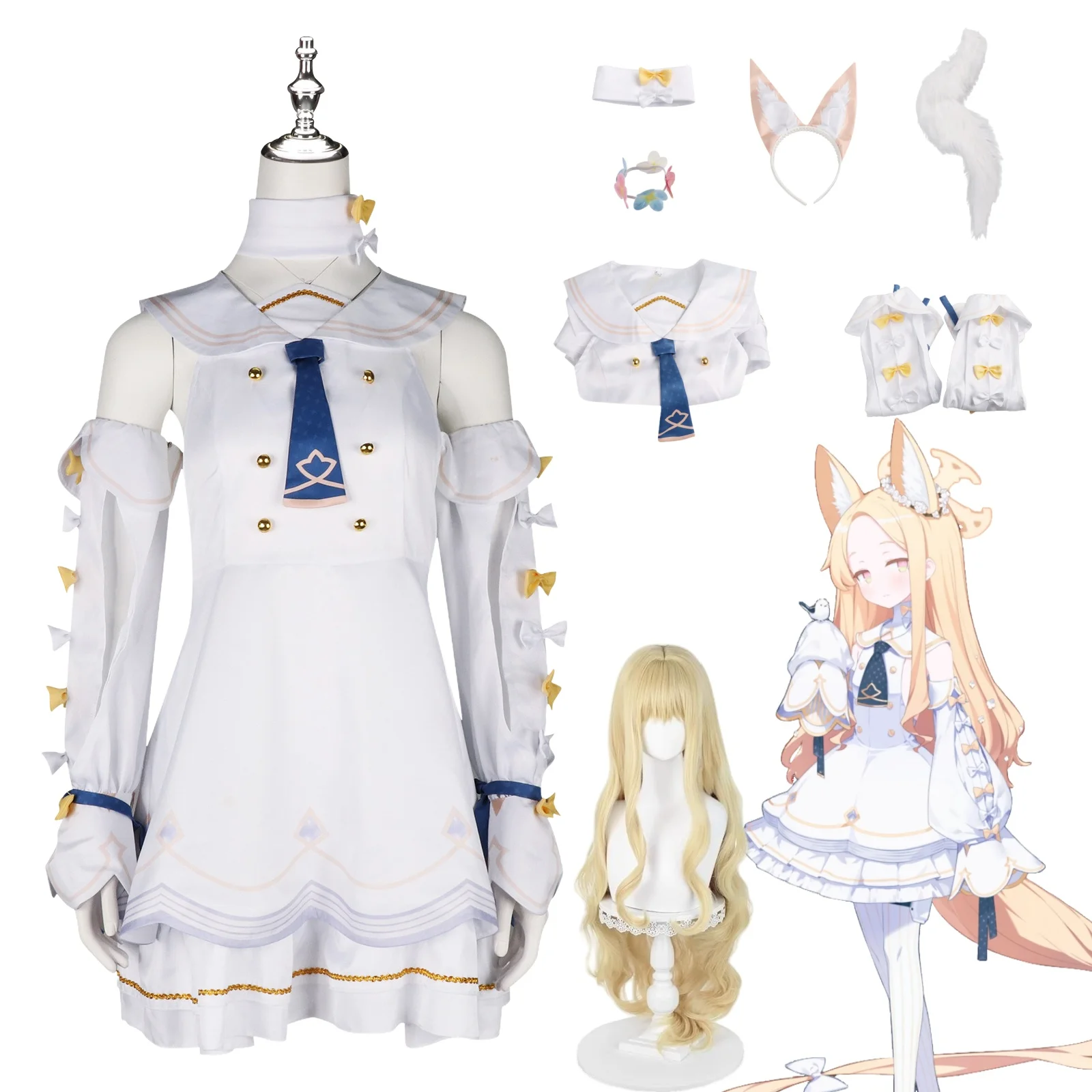 perruque-de-costumes-de-cosplay-yurizono-seia-archives-bleues-de-jeu
