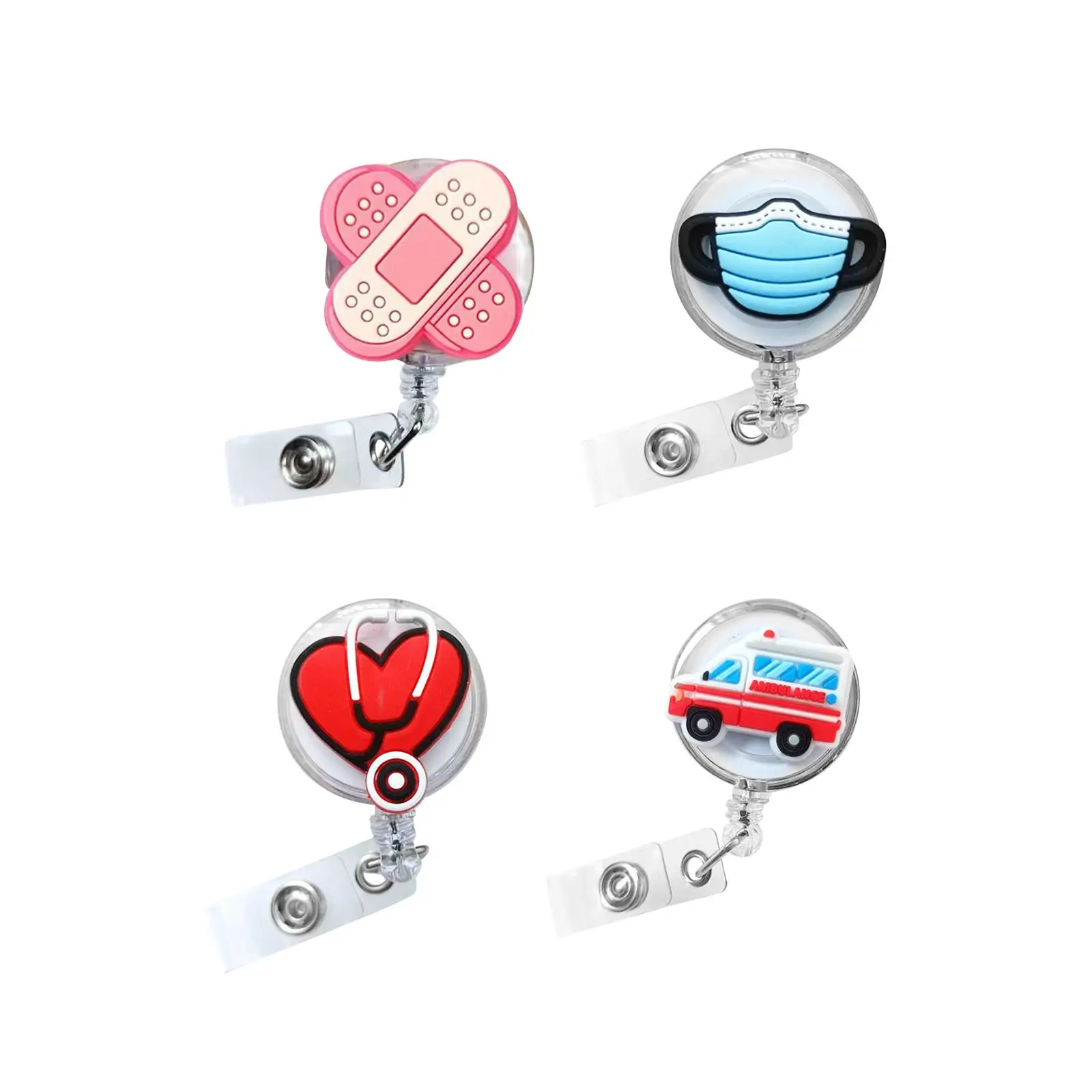 Badge Reel Holder Nurse Gift Novelty Portable Badge Clip ID Badge Key Reel for Work Rn Nurses Nursing Assistants Office Teachers