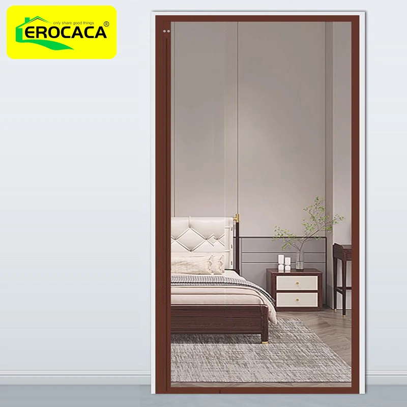 

EROCACA Brown Magnetic Door Screen Custom Size Mosquito Net Curtain Fly Insect Automatic Closing Invisible Mesh For indoor room