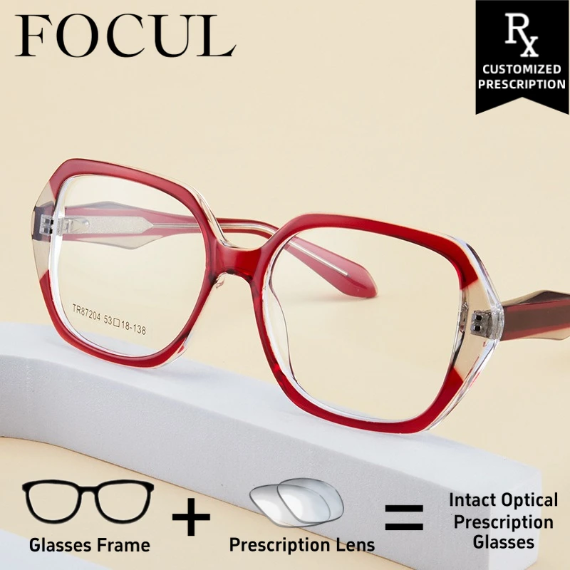 

FOCUL TR90 Oval New Design Anti Blue Light Glasses Photochromic Myopia Eyeglasses Women Customized Prescription Optical Eyewear