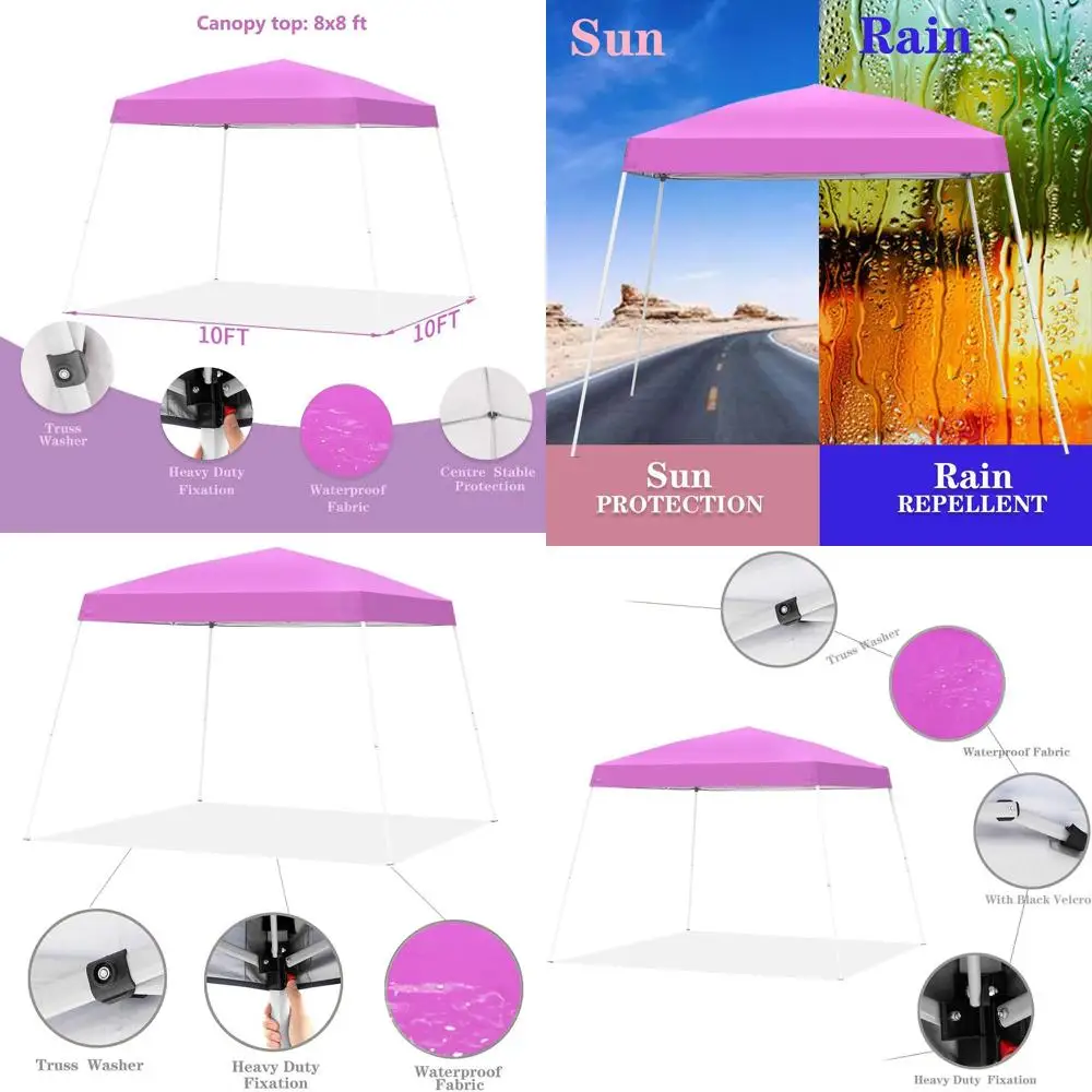 

Портативная розовая выдвижная альтанка для улицы размером 8x10 футов с сумкой для переноски