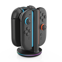 IPEGA Charger Dock PG-SW2051 for N-S 2 Gamepad with 4 Slot Fast Charge,Type-C Power&9 RGB Light Modes, Real-Time Status LED