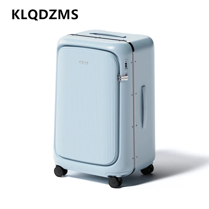 حقيبة KLQDZMS النسائية، صندوق صعود قوي ومتين، حقيبة تروللي بعجلات خفيفة للغاية، سعة كبيرة 20 بوصة 24 بوصة 28 بوصة، أمتعة متدحرجة