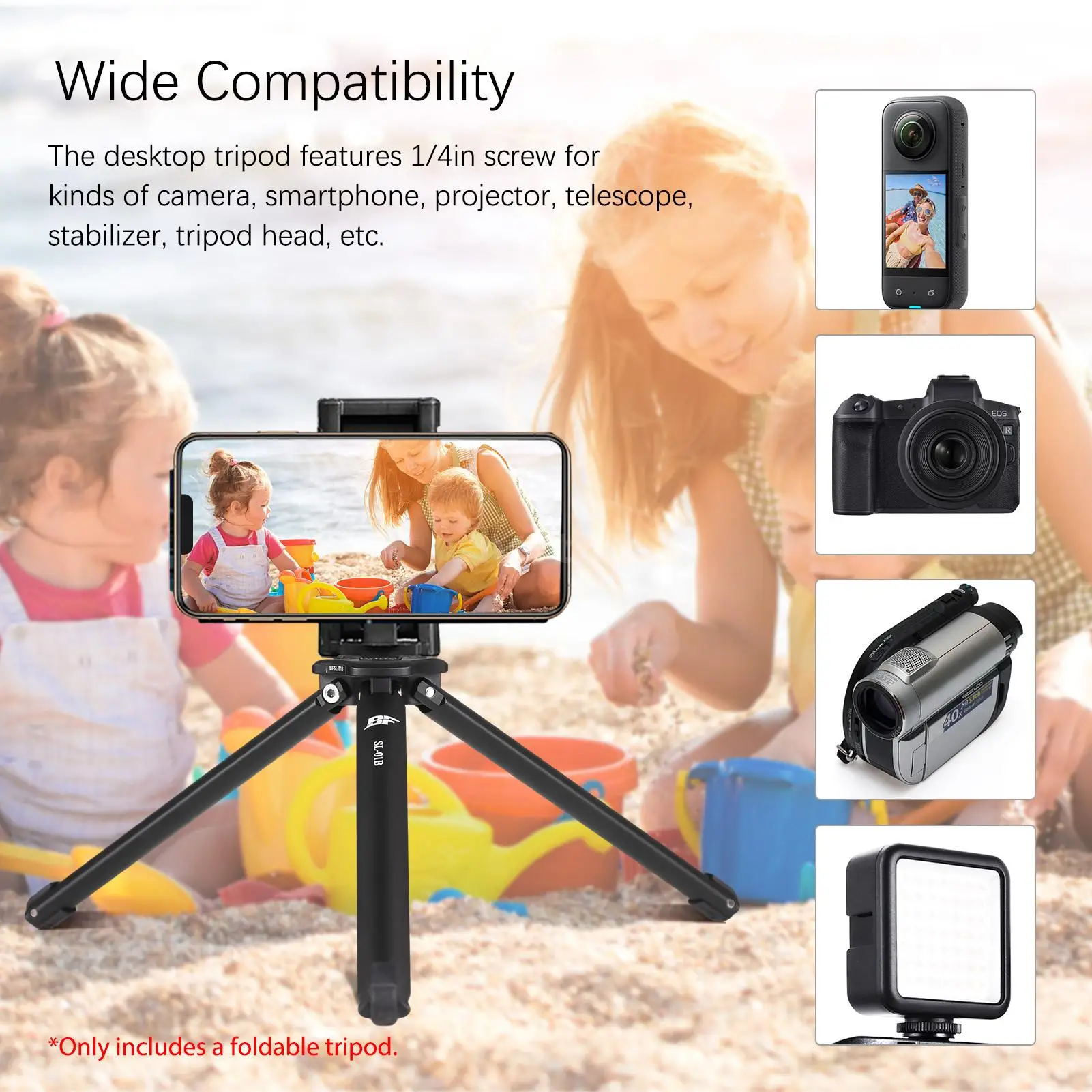 BAFANG Mini Tripod Stand Foldable Load 3kg Phone Tripod Selfie Desktop Stand for Camera iPhone Android Phone DSLR