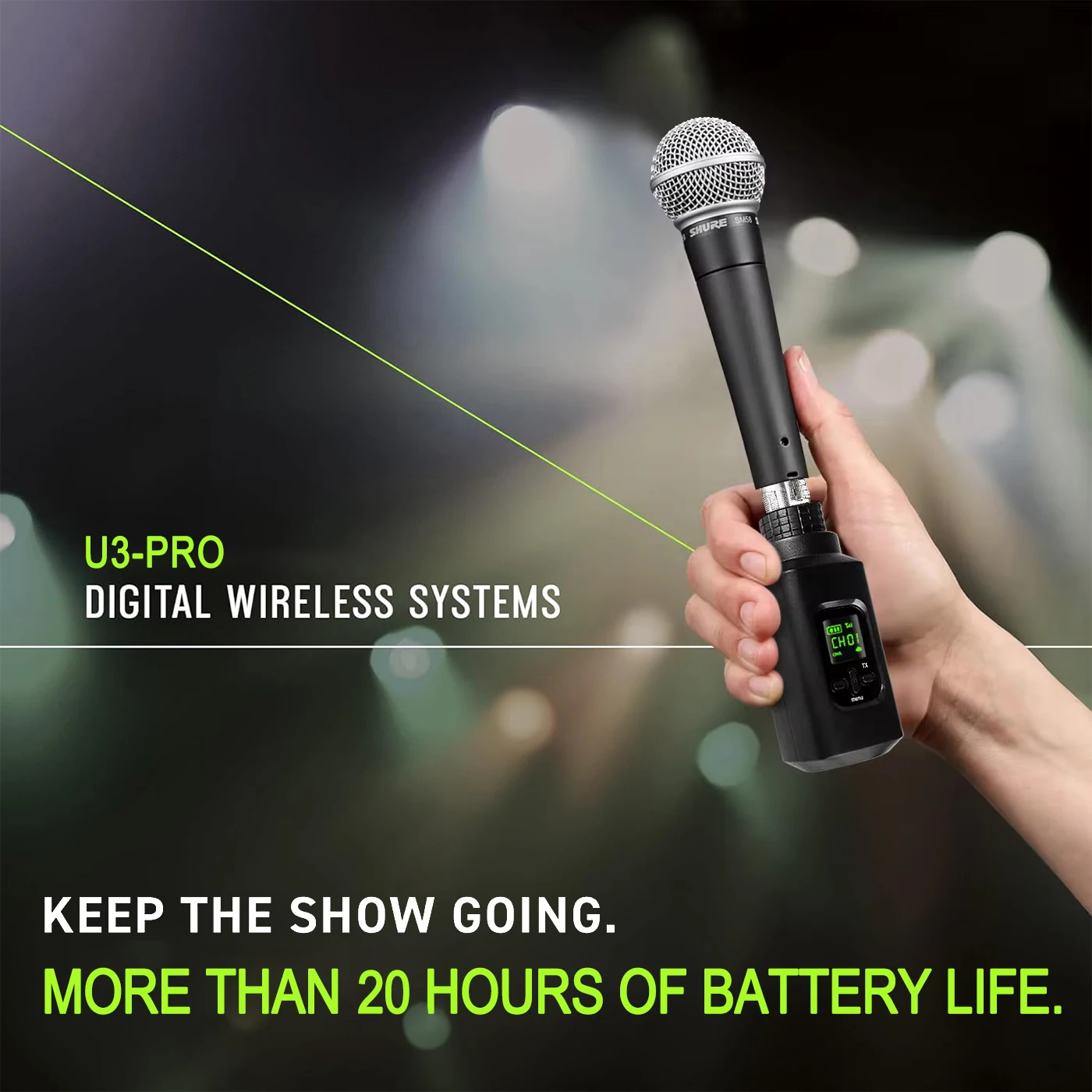 Wireless Microphone Converter XLR Transmitter and Receiver System for Dynamic and Condenser Microphone