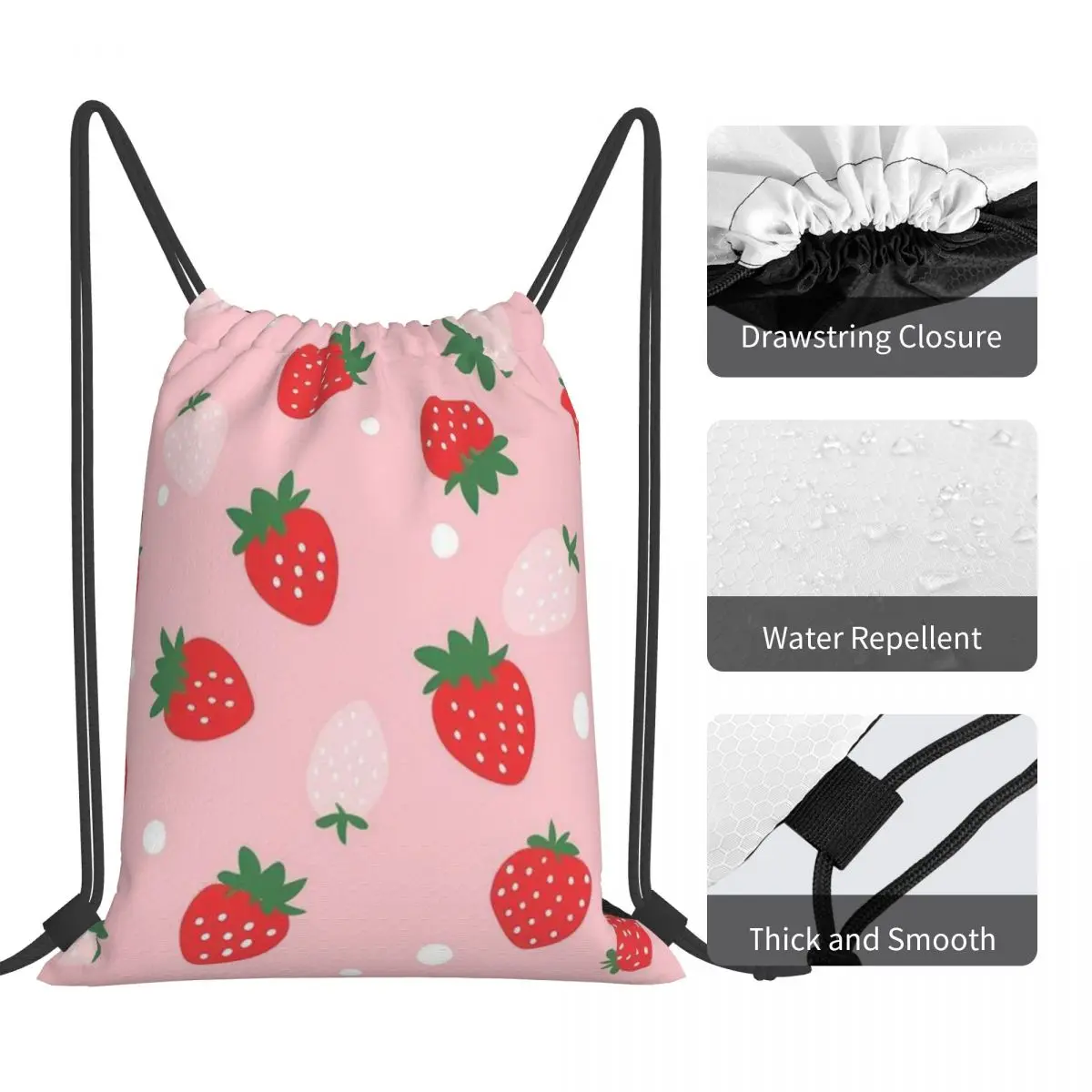 Strawberry Drawstring bag, travel cloth, waterproof cloth bag, portable dust-proof inner bag, storage bag