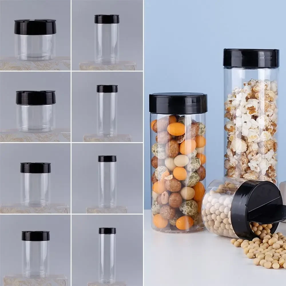 

CANBOUN1Pcs With Butterfly Lids Labels Seasoning Bottle Kitchen Gadget Clear Spice Jars 130ml-600ml Plastic BBQ Condiment Box