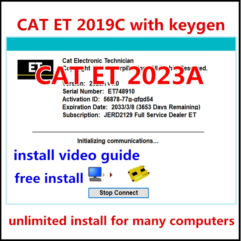 2024 Hot For red cat ET 2023A 2019C with Free Keygen diagnostic program for Red Caterpillar Electronic Technician with video