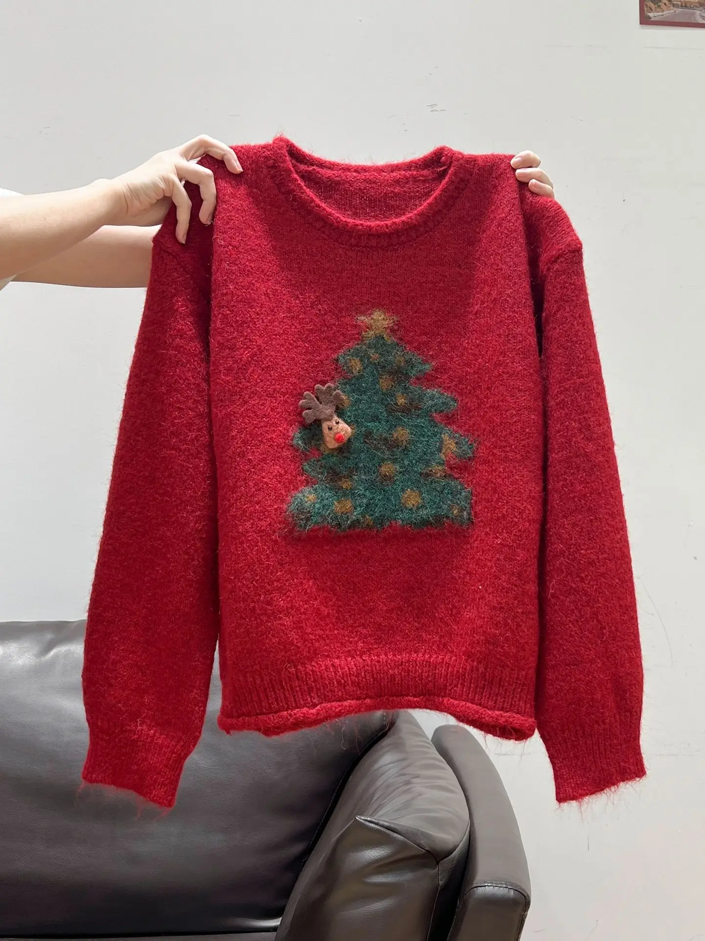 Cisas شجرة نمط محبوك فضفاض صالح جولة Ne أعلى للرجال والنساء الخريف الشتاء مريحة للتنفس التخسيس irt #1