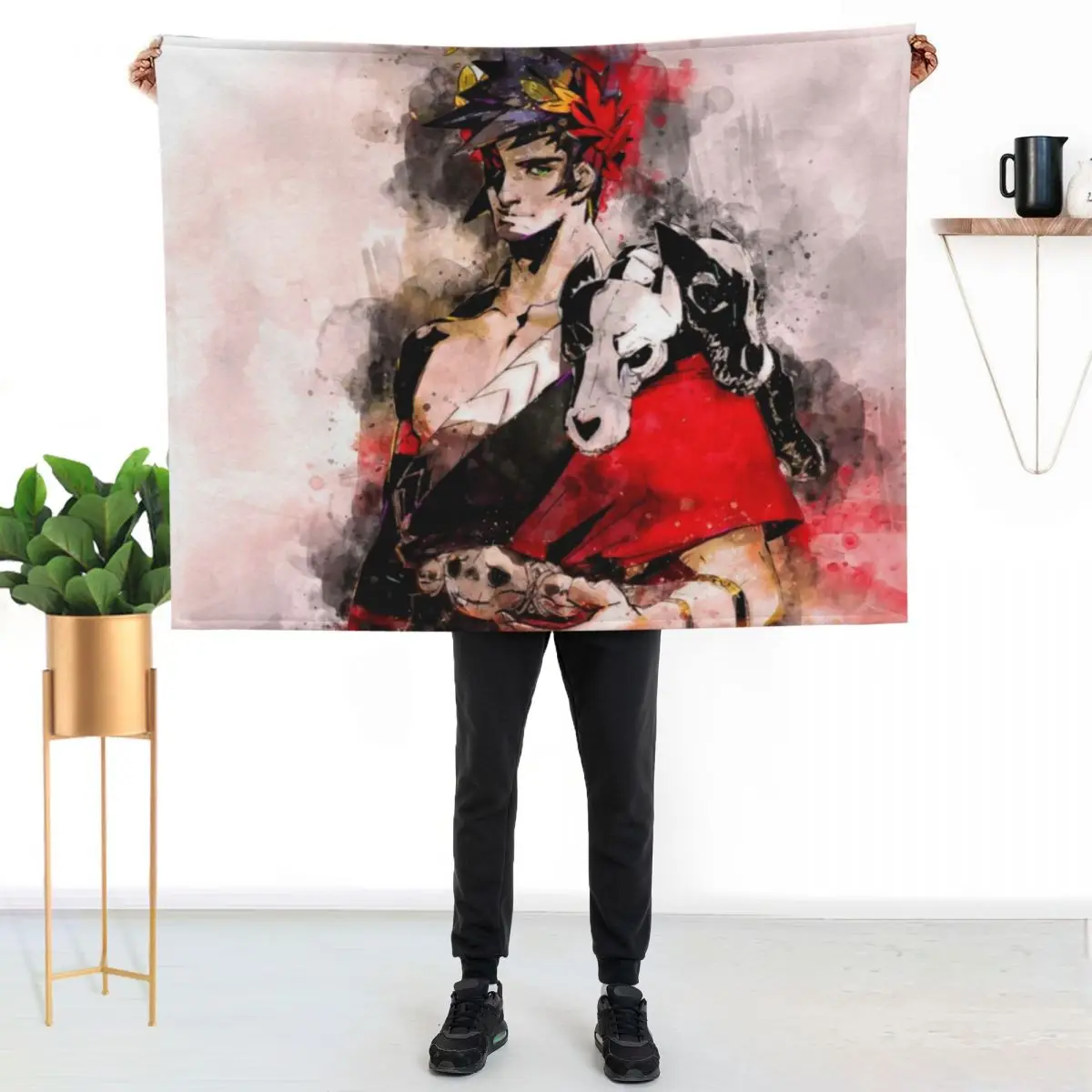 

Zagreus - Hades (Watercolor) Throw Blanket Breathable Lightweight Blanket for Adults Kids