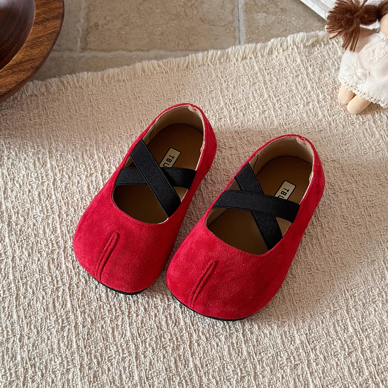 Leopard Girls Ballet Flats Suede PU Solid Slip On Kids Flats Shoes Elastic Band Shallow Soft Toddler Children Fashion Shoes