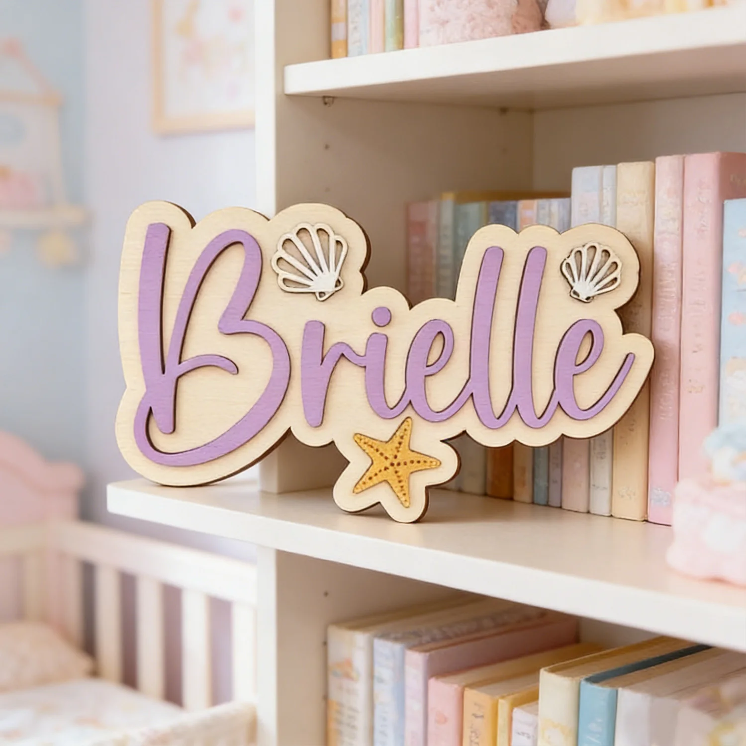 1pc Multi-layer Wall Wooden Decorative Plaque, Ocean Themed Decoration, Baby Room Decoration, Multi Scene Decoration Gift,