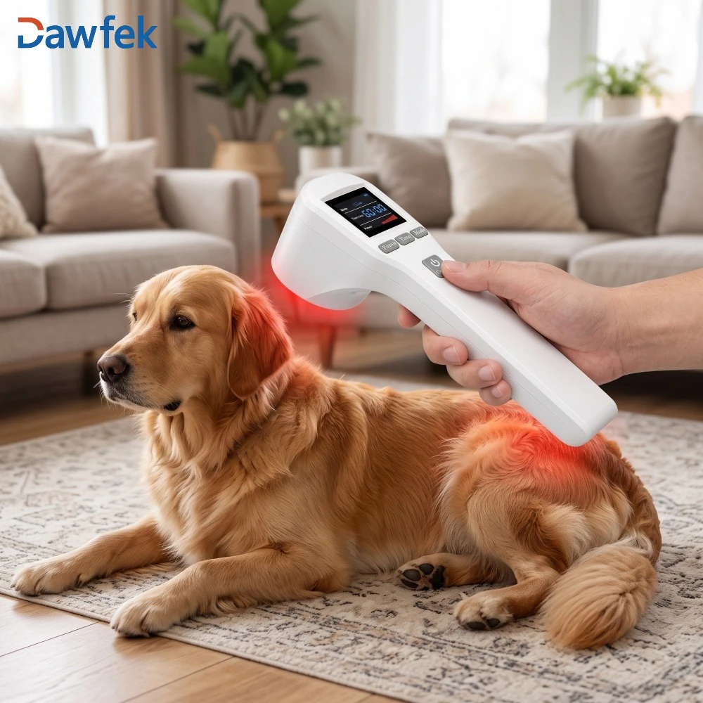 Dawfek 800mW Handheld LLLT Cold Laser Therapy Device for Pain Relief 650nm 808nm Red Infrared Light for Dogs Open Wound Injuries