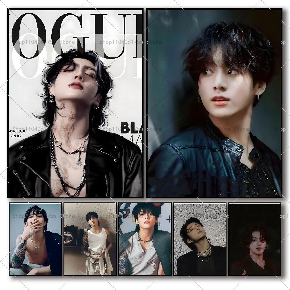 1PC J_JungkookS Singer Poster Self-adhesive Art Waterproof Paper Sticker Coffee House Bar Room Wall Decor