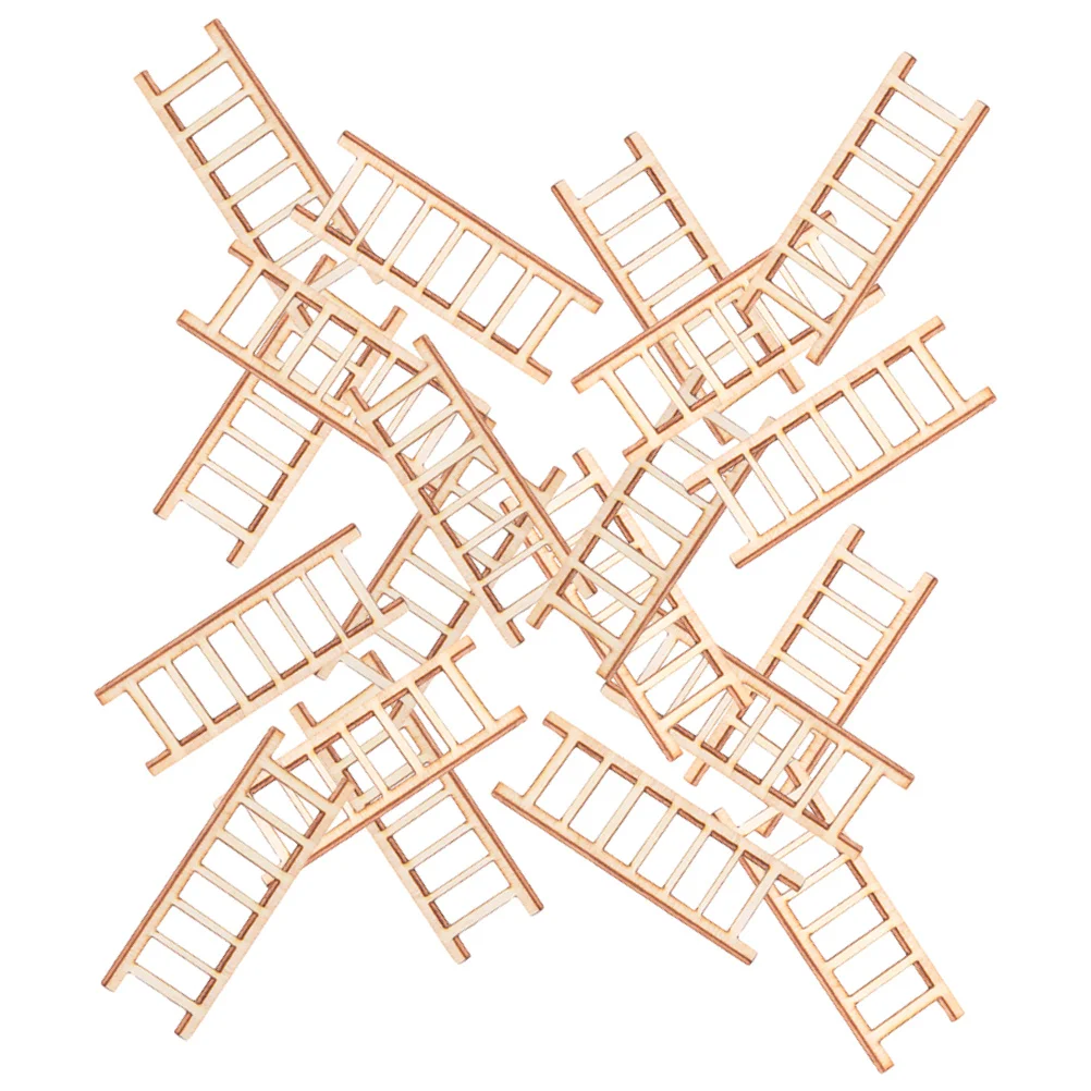 

20 Pcs Wooden Small Staircase Ornaments Accessories Miniature Stairs Decors 590X220X050CM Ladder Decoration House