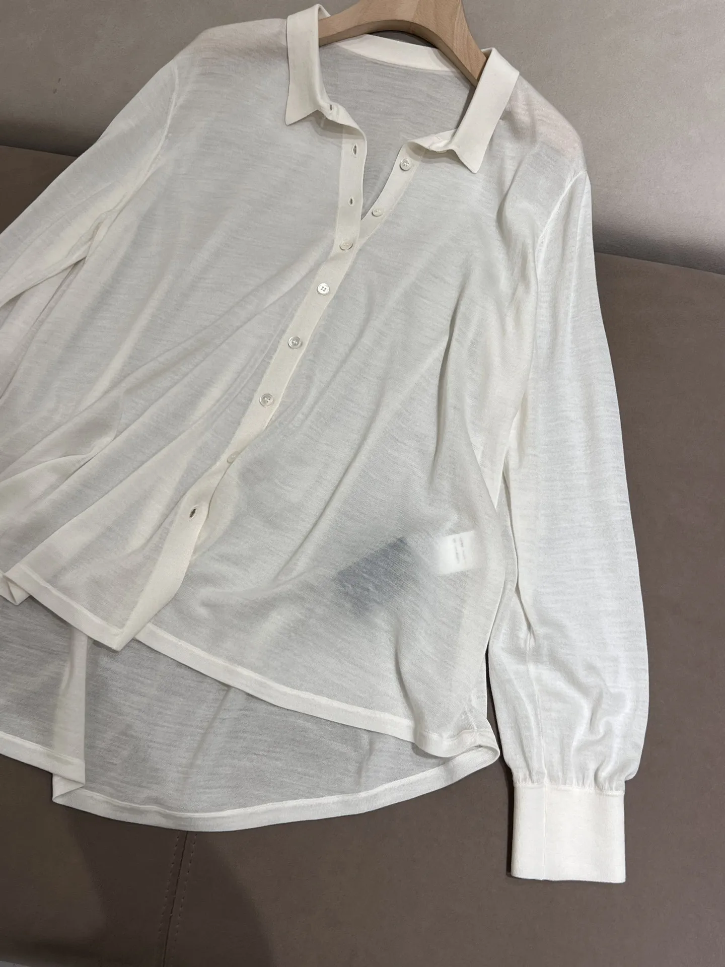 Summer 100% ultra-fine wool single breasted blouse