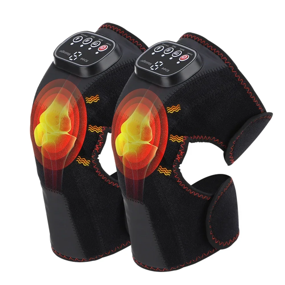 

Dual Airbag Knee Massager 3-Level Graphene Heating Knee Pads Electric Leg Massager Deep Muscle Relaxation Microcurrent Warmer
