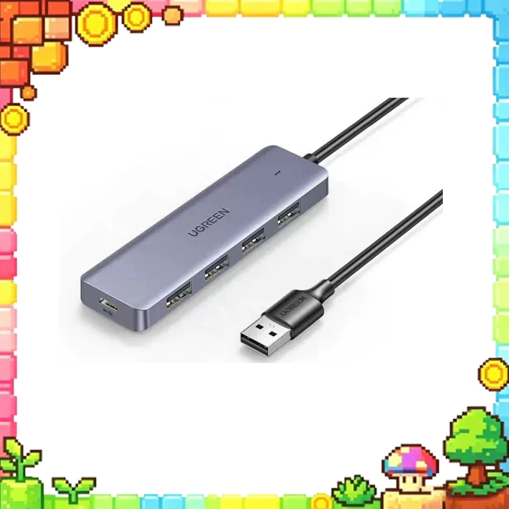UGREEN 90879 USB 3.0 Hub 4-Port 5Gbps 1.5m Cable Type-C Power Input for Laptop Desktop Keyboard Mouse Flash Drive Hard Drive
