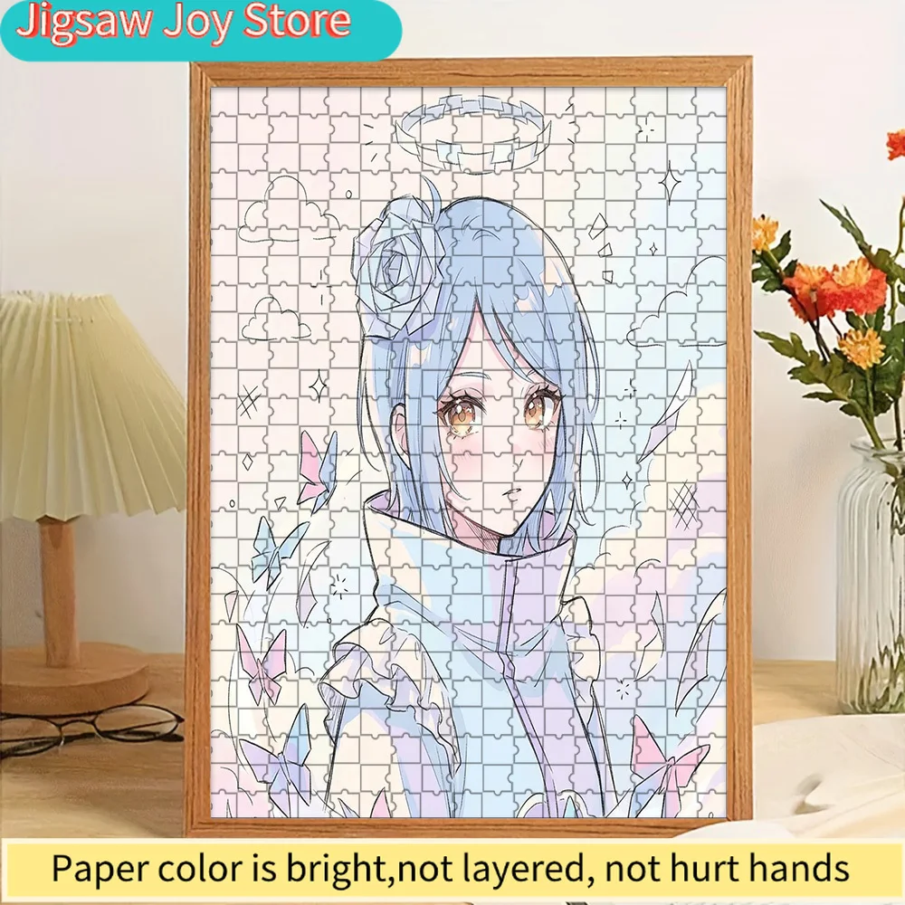 

Anime Naruto Konan Pastel Aesthetic Butterfly & Halo Scene Paper Puzzle, Premium High Definition Vivid Print, Smooth Burr-Free I