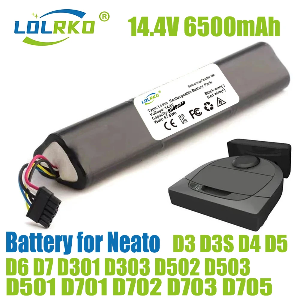 205-0011 Battery For Neato Botvac D3 D4 D5 D6 D7 205-0011 Sweeping robot Sweeper Battery 14.4V 61WH 6500mAh