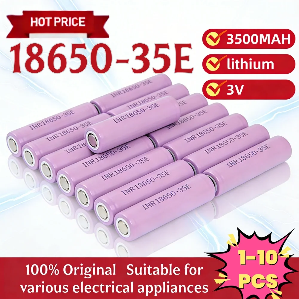 

Brand New Original INR18650 35E Li-ion Battery 3.7V 3500mAh 20A High-Drain Rechargeable Cell