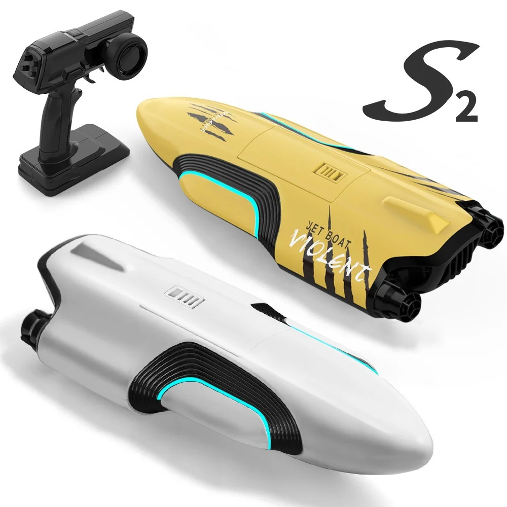 

S2 Twin Jet High Speed RC Boat Self Righting Racing Model Waterproof Remote Control Water Toy for Pools Lakes with High