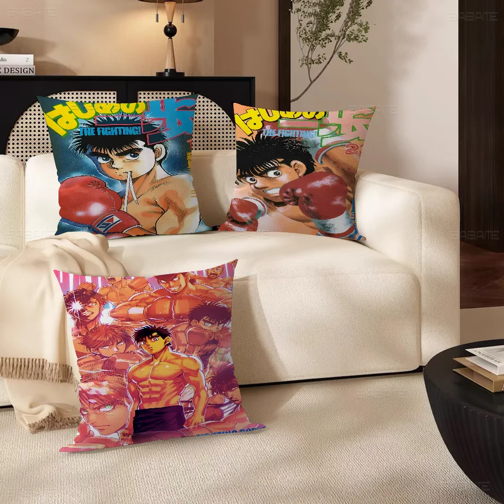 

Hajime No Ippo Anime Pillow Covers Cartoon Sofa Decorative Home Double-sided Printing Short Plush Cute Cushion Cover