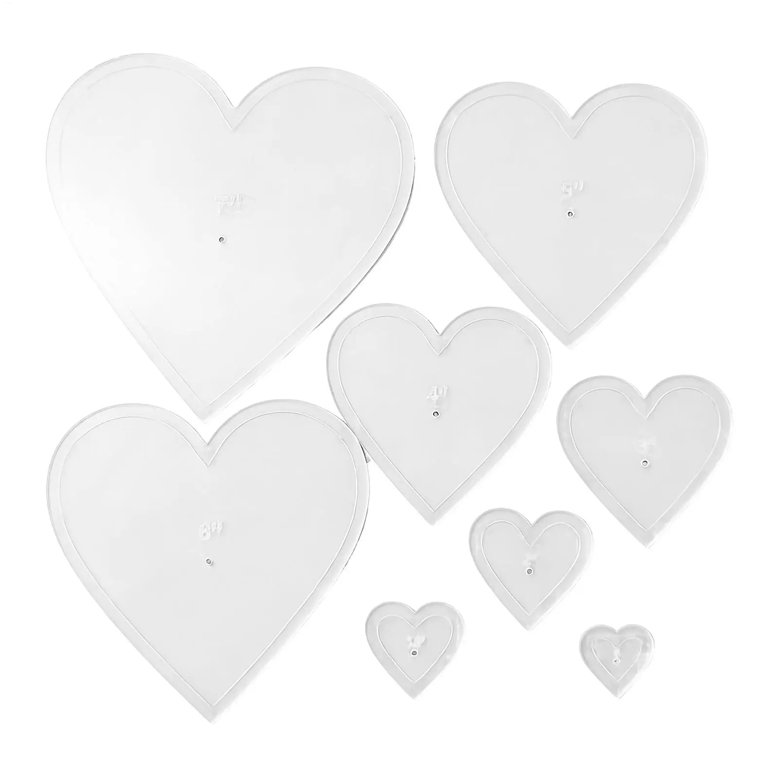 new Sewing Templates 8 Piece Acrylic Heart Shape Guides Quilting Templates For Cutting Patterns For Women Beginner Craft Family view 2