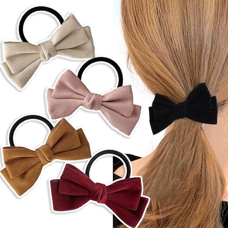 1PC New Fashion Cute Woman Bow Girl Elastic Hair Bands Children Hair Ties Princess Hair Accessories Headwear