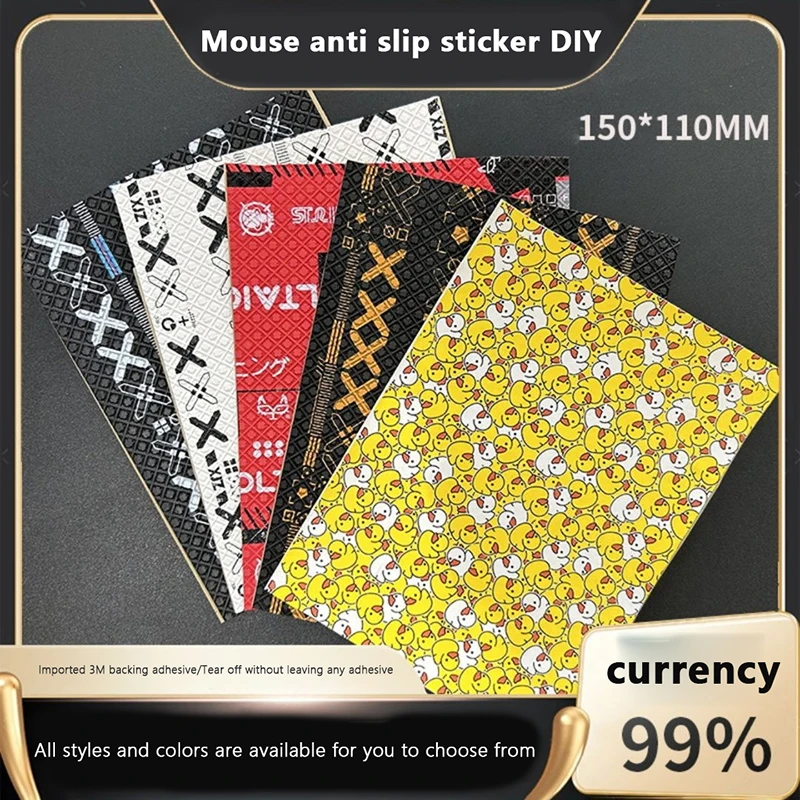 DIY Anti-Slip Wireless Gaming Universal Style Mouse Sticker 15*11cm Sweat-Proof Mouse Grip Tape Wear-Resistant PC Desktop Laptop