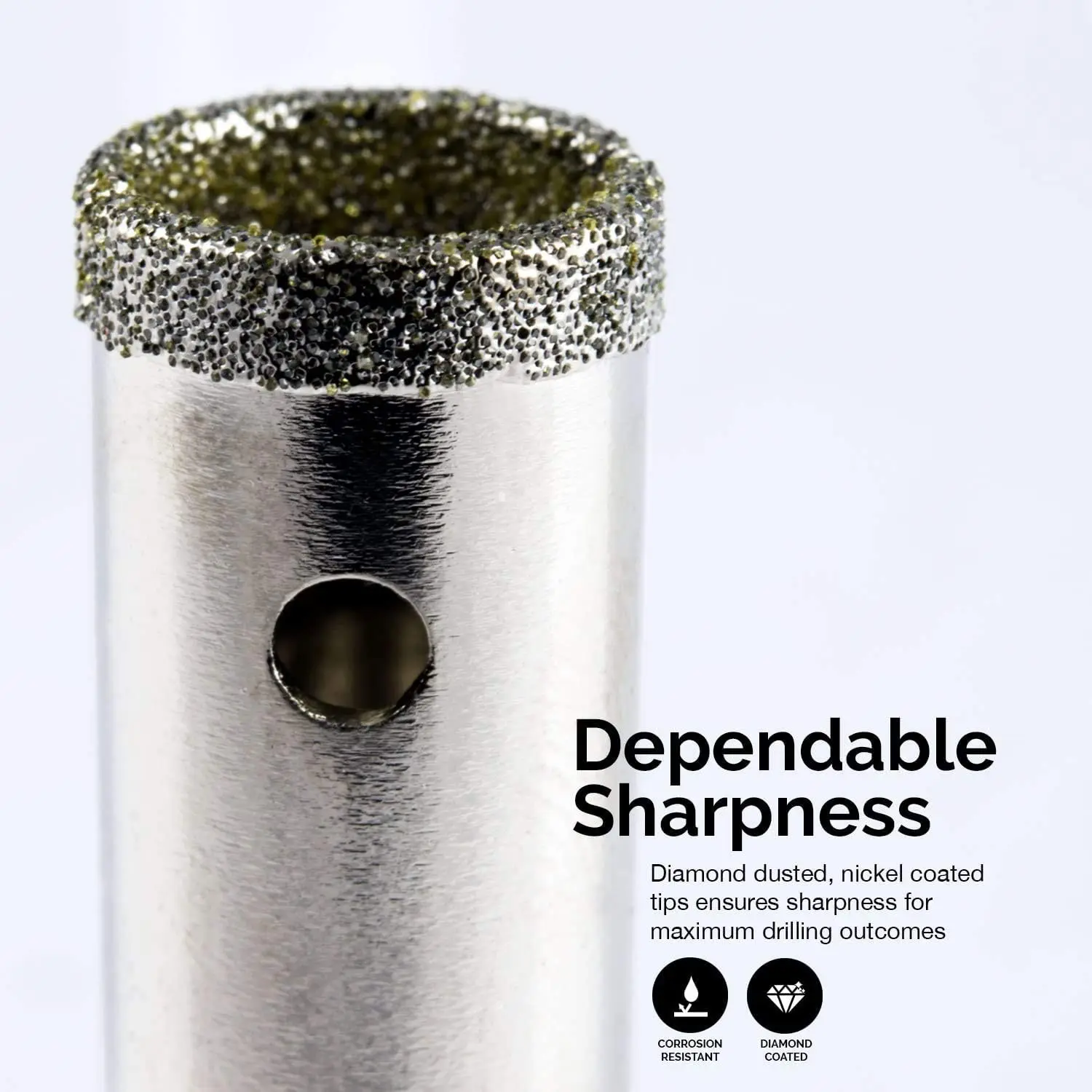 

BHTS-60Pcs Diamond Drill Bit, 8Mm Diamond Coated Tip Hole Hollow Core Drill Bits Cutter For Glass Ceramics Porcelain Tile