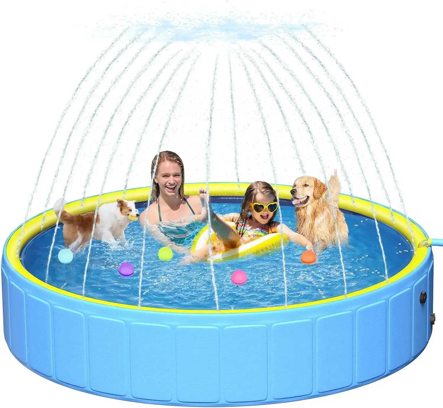 Sturdy Hard Plastic DogPool Anti-Slip,Foldable Portable Kiddie/Kids Sprinkler SwimmingPools,Duck Pet Large Bath DogPools Outdoor