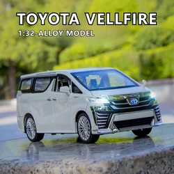 1:32 Toyota VELLFIRE Alphard MPV Alloy Car Model Diecasts Metal Toy Vehicles Car Model Sound and Light High Simulation Kids Gift